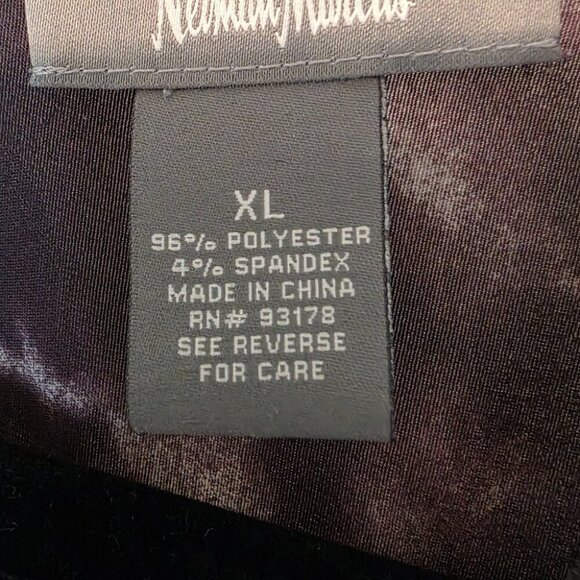 Neiman Marcus Purple & Black Tie-Dye V-Neck Tunic Top XL Boho Festival - Picture 3 of 8